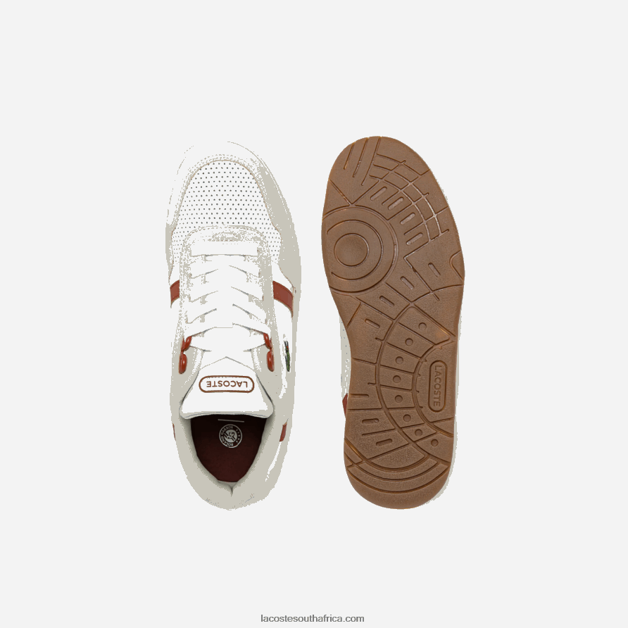 Women Lacoste White & Brown 385 T-Clip Roland-Garros Sneakers ...
